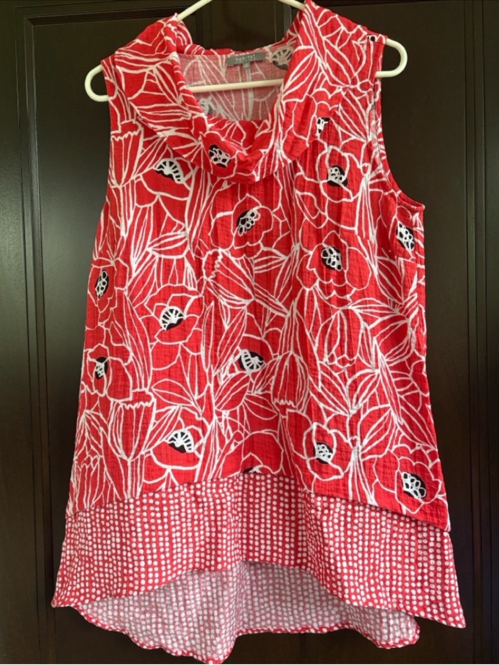 EUC Habitat A-Line Cowl Neck Top Floral Size Medium